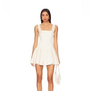 WeWoreWhat Satin Mini Dress- Ecru